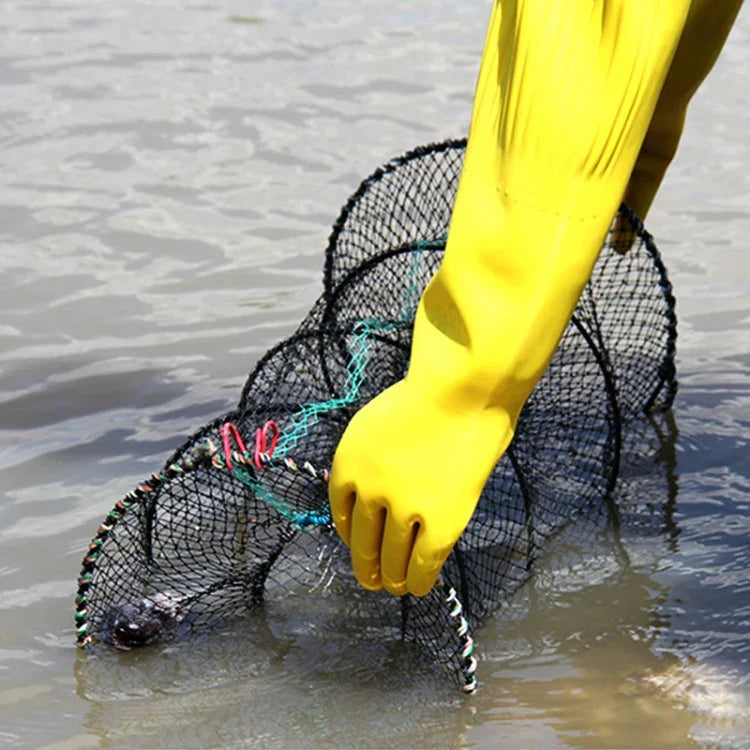 Spring Cage Fishing Net Automatic Folding Shrimp Cage Round Spring Fish Net, Special Mesh Large, Encrypted Mesh Large