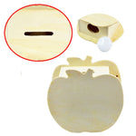 Lovely Creative Child DIY Wooden Apple Hand Painted Piggy Bank, 10x5.6x9.5cm
