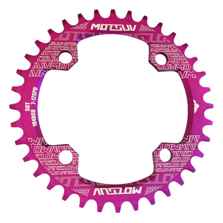 MOTSUV Round Narrow Wide Chainring MTB  Bicycle 104BCD Tooth Plate Parts, Disk 32T, Disk 34T, Disk 36T, Disk 38T, Elliptic plate  32T, Elliptic plate 34T, Elliptic plate 36T, Elliptic plate 38T