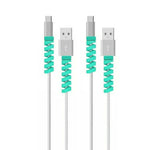 4pcs Spiral Style Silicone Data Cable Protective Cover Anti-wire Break Winder