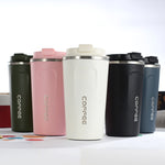 Smart Version Double Stainless steel 304 Coffee Mug Car Thermos Mug Travel Thermo Cup, 380ml Green, 380ml Blue, 380ml Pink, 380ml White, 380ml Black, 510ml White, 510ml Black, 510ml Green, 510ml Blue, 510ml Pink