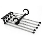 Multifunctional  5 in 1 Telescopic Folding Wardrobe Magic Trousers Rack, 5 in 1 Telescopic Rack