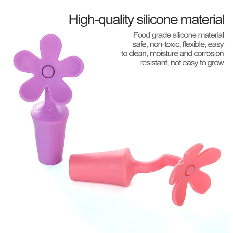 5 PCS Silicone Wine Stopper Flower Beer Stopper, 5 PCS Flower Shape(Purple), 5 PCS Flower Shape(Red), 5 PCS Flower Shape(Blue)