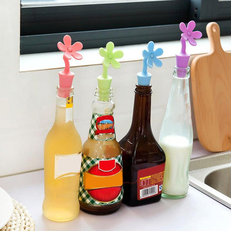 5 PCS Silicone Wine Stopper Flower Beer Stopper, 5 PCS Flower Shape(Purple), 5 PCS Flower Shape(Red), 5 PCS Flower Shape(Blue)
