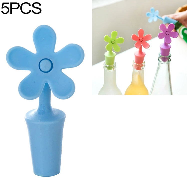 5 PCS Silicone Wine Stopper Flower Beer Stopper, 5 PCS Flower Shape(Purple), 5 PCS Flower Shape(Red), 5 PCS Flower Shape(Blue)