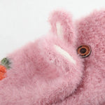 Children Half Finger Gloves Knitted Cold Warm Plus Velvet Fingerless Gloves