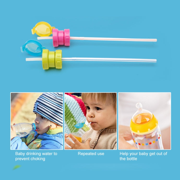 Children Portable Bottled Drinks Anti-overflow Anti-squash Replacement Straw Cap, Green, Red, Blue