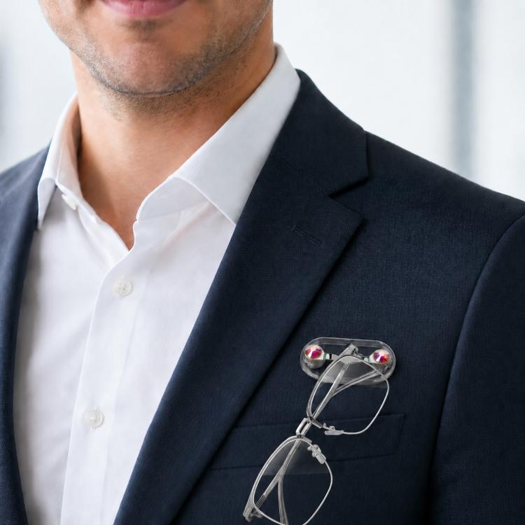 Magnetic Glasses Holder Magnetic Brooch Number Plate Headset Glasses Clip, Black, Silver, White Diamond, Colored Diamond