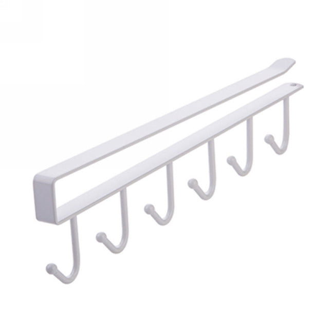 2 PCS Hooks Storage Rack Cup Towel Hanging Holder Bathroom Kitchen Cabinet Organizer
