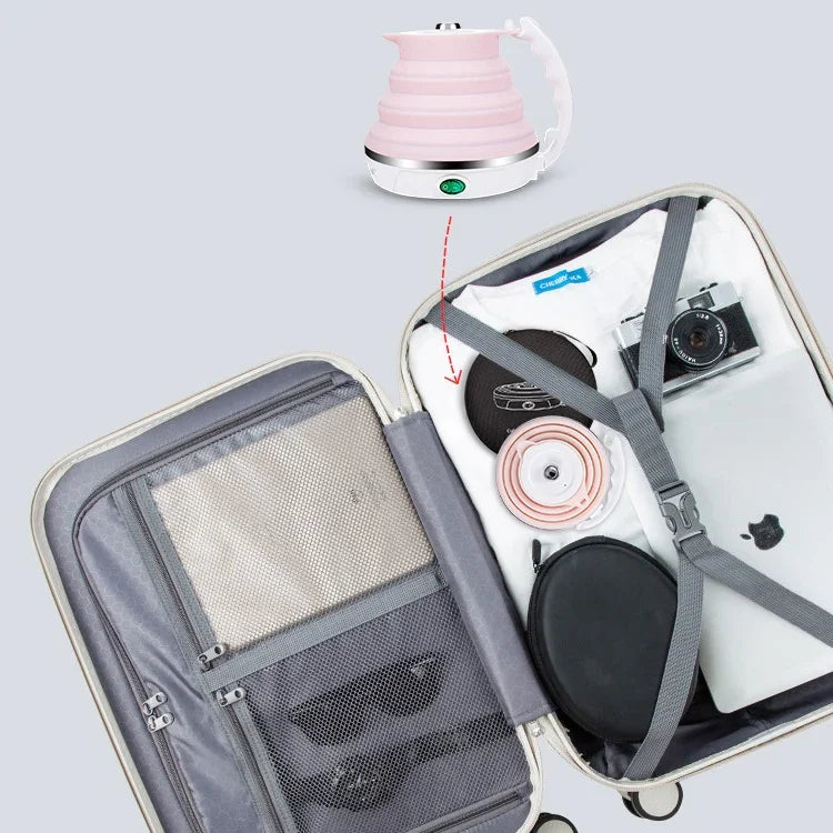 Portable Folding Silicone Intelligent Constant Temperature Travel Camping Electric Kettle, US Plug, EU Plug