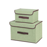 2 in 1 Cotton Fabric Cube Storage Box Embroidery Laundry Basket Cupboard Showcase Holder Toys Organizer