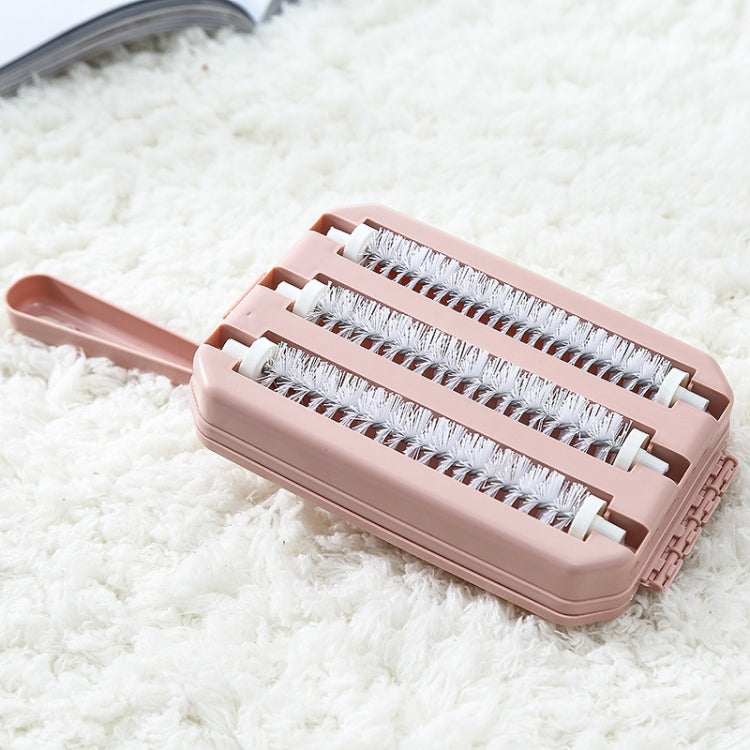 Handheld Carpet Sweeper Brush Sofa Bed Pet Hair Debris Crumb Dirt Fur Cleaner Roller Cleaning Tools, Random Color Delivery, Two-row Brush, Three-row Brush
