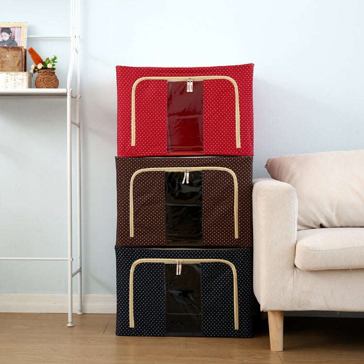 Folding Storage Box Non Woven Fabric With Zipper Moisture-proof Clothes Storage Box, 150L 75x46x45cm