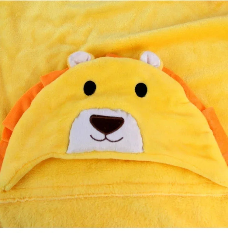 Baby Animal Shape Hooded Cape Bath Towel, 100×75cm