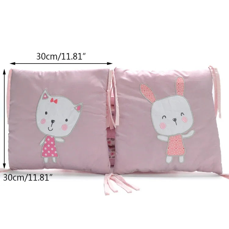 Crib Perimeter Embroidery Bunny Bedding Baby Cotton Anti-collision, 30 x 30 cm