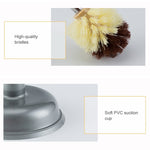 Household Long Handle Toilet Brush Suction Set Without Dead Angle Cleaning Brush, Gray, Brown