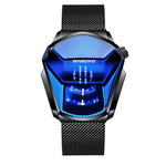 BINBOND Locomotive Concept Watch Men Live Black Technology Watch, White Net Belt White Steel Blue Face, White Net Belt White Steel White Face, Gold Net Belt Full Gold Blue Face, Gold Net Belt Full Gold Gold Face, Black Net Belt Black Steel Blue Face   ...