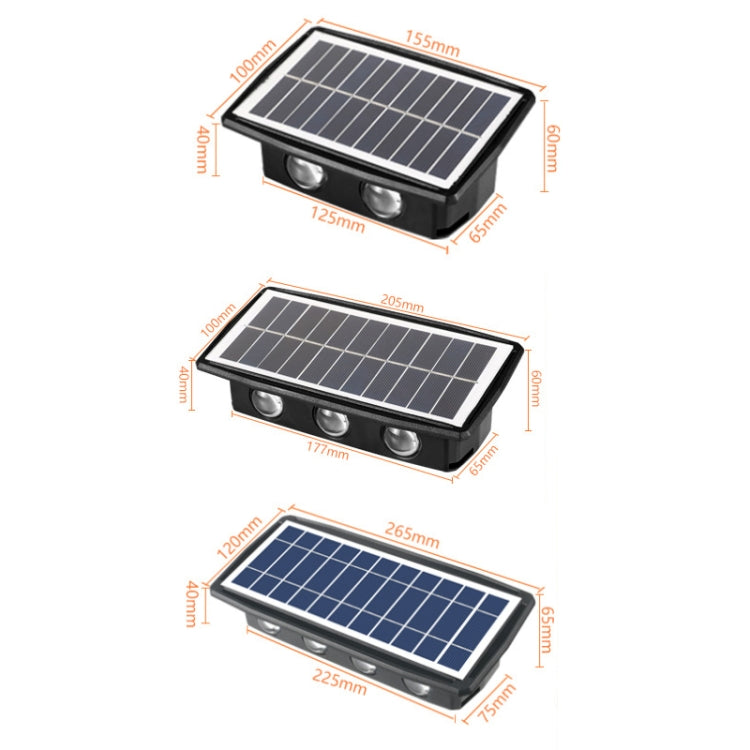 Solar Wall Lamp Outdoor Waterproof Up And Down Double-headed Spotlights, 4LED, 8LED, 6LED