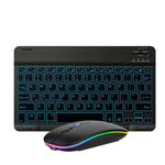 10 Inch RGB Colorful Backlit Bluetooth Keyboard And Mouse Set For Mobile Phone / Tablet, Black, White