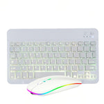 10 Inch RGB Colorful Backlit Bluetooth Keyboard And Mouse Set For Mobile Phone / Tablet, Black, White