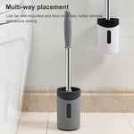 Stainless Steel Wall-mounted Home Soft Brush Toilet Brush, White, Pink, Grey