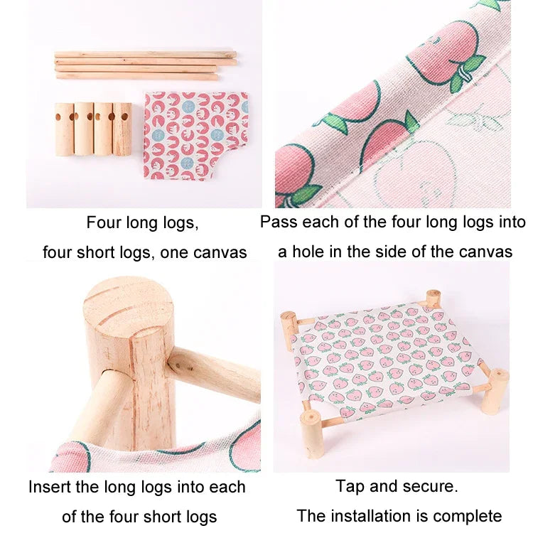 47x52cm Four Seasons Universal Removable And Washable Pet Bed Pet Nest, Small Yellow Duck, Small Color Triangle, Small Wooden Gray Bottom, Small White Cat Head, Small Wooden Alpaca, Small Blue Cat Head, Small Pink Square
