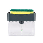 Cleaning Cloth Dishwashing Brush Liquid Box Kitchen Brush Detergent Mixer Press Plastic Soap Box, White, Dark Gray, Dark Blue