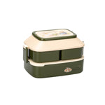 Cute Rabbit Double Layer Plastic Lunch Box Large Capacity Portable Lunch Box, Style:, Small Red, Small Yellow, Large Red, Large Green, Large Yellow