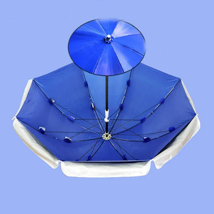 Outdoor Large Double-layer Sun Umbrella Shade And Sun Protection Stalls In The Wild, 1.8m sapphire blue, 2.0m sapphire blue, 2.4m sapphire blue, 2.8m sapphire blue, 3.2m sapphire blue