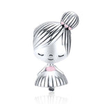 S925 Sterling Silver Little Girl Beaded DIY Bracelet Accessories