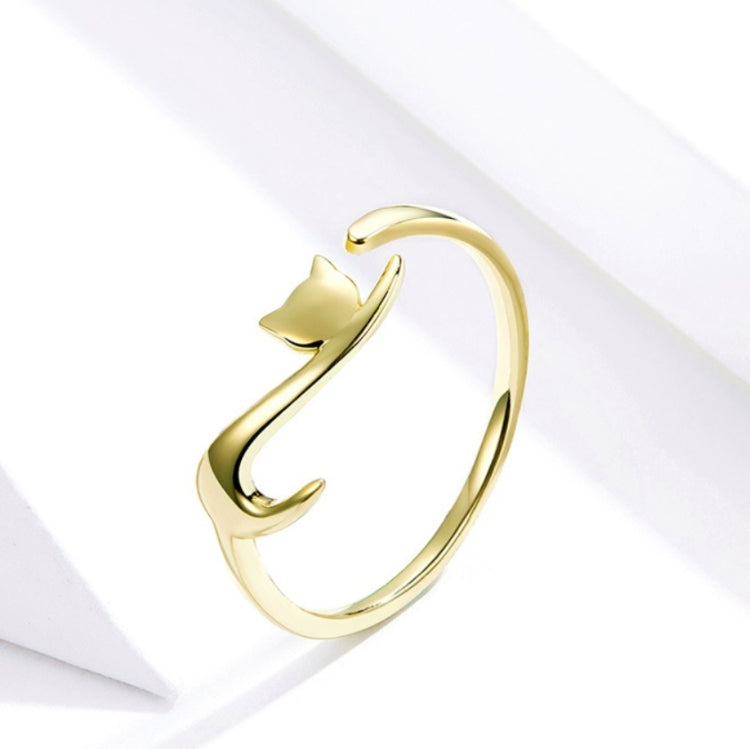 Naughty Cat Sterling Silver Ring Fashion Open Ring, SCR220, SCR220-B