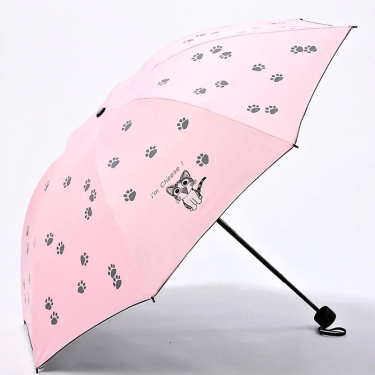 Cartoon Creative Children Umbrella Sunscreen Vinyl Small Fresh Folding Umbrella, Sky Blue, Purple, Pink, Navy