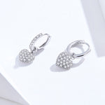 Heart-shaped Earrings Zircon Earrings Sterling Silver S925 Stud Earrings, SCE821