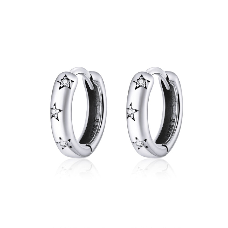 Simple Earrings Sterling Silver S925 Star Earrings, SCE873