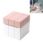Cube Tissue Box Desktop Storage Box, Pure White, White+Grey, White+Pink, White+Blue