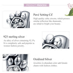 S925 Sterling Silver Animal Footprint Beads DIY Bracelet Accessories