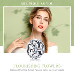 S925 Sterling Silver Flower Shape Dripping Oil Silver Beads DIY Bracelet Accessories, SCC729