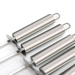 5 PCS Barbecue Pin With Handle BBQ Stainless Steel Grill Skewer Grill Pin With Heat-proof Handle