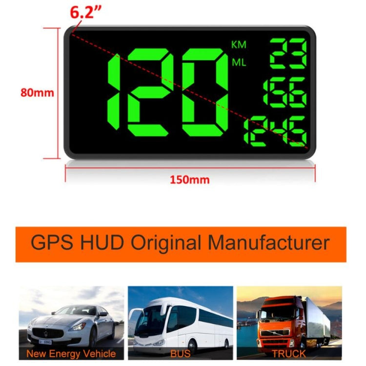 C1090 6.2 inch HUD Car Head-up Display GPS Car Universal Mileage Speed Meter Speeding Alarm / GPS Satellite Speed Measurement, C1090  6.2 inch