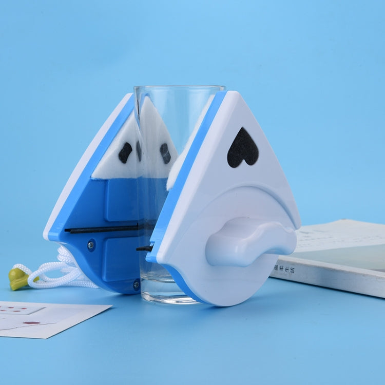 Double-sided Glass Window Cleaner Triangle Multifunctional Magnetic Glass Cleaner, 2 PCS (White)