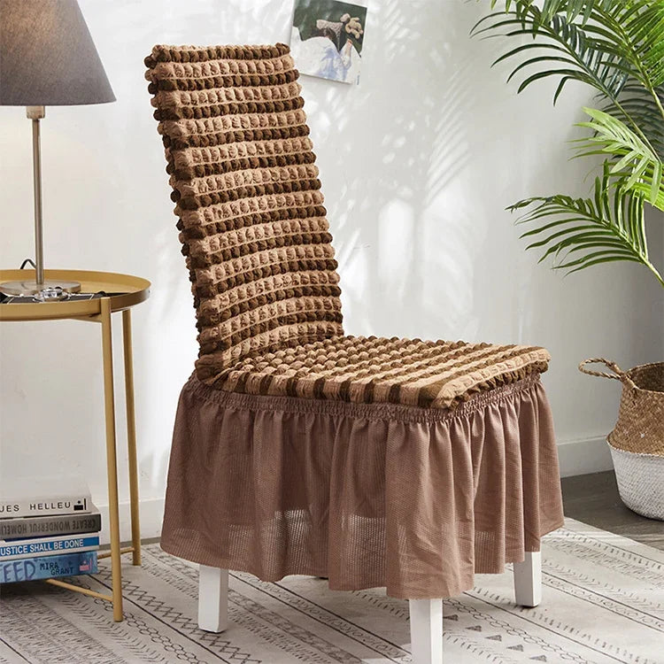 Bubble Skirt Chair Cover Household Elastic Universal One-piece  Seat Stool Cover Fabric Grid Chair Cover, Universal Size
