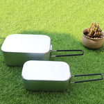 Outdoor Travel Camping Camping Lunch Box Portable Foldable Aluminum Lunch Box Retro Lunch Box Small, Small Regular Lunch Box, Lunch Box And Steaming Rack