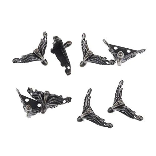10 PCS Antique Bronze Jewelry Gift Box Wood Case Decorative Feet Leg Corner Protector, Jewelry Gift Box Corner Protector