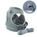 Adjustable Polyester Mesh Reflective Vest Lead Leash for Pet Dog, S, M, L, XL