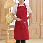 Pure Color Cooking Kitchen Apron For Woman Men Chef Waiter Cafe Shop BBQ Hairdresser Aprons