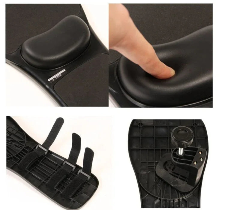 Rotation Computer Desktop Laptop Mouse Tray Elbow Pad Wrist Rest Plate Support Install on Desk and Chair
