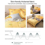 Simple Cotton Grinding Bed Four-Piece Duvet Cover Sheet Pillowcase, 150x200cm