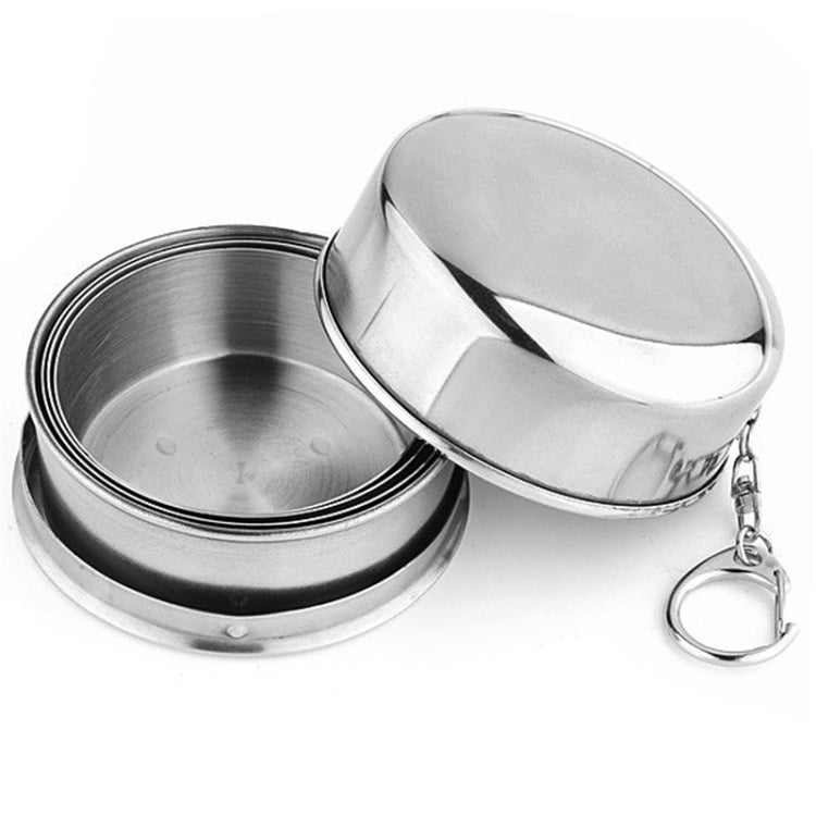 Stainless Steel Camping Folding Cup Traveling Outdoor Camping Hiking Mug Portable Collapsible Cup, S 60ML, L 250ML