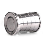 Stainless Steel Camping Folding Cup Traveling Outdoor Camping Hiking Mug Portable Collapsible Cup, S 60ML, L 250ML