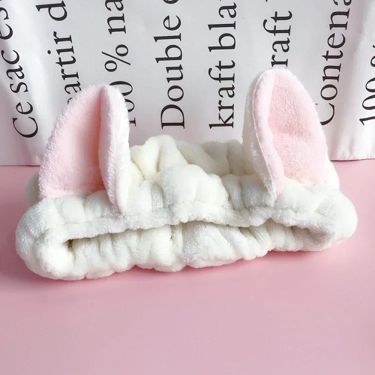 Cute Elastic Cat Ears Headbands Women Girls Makeup Face Washing Headband Hairdo Facial Mask Headwrap Hairband Hair Accessory